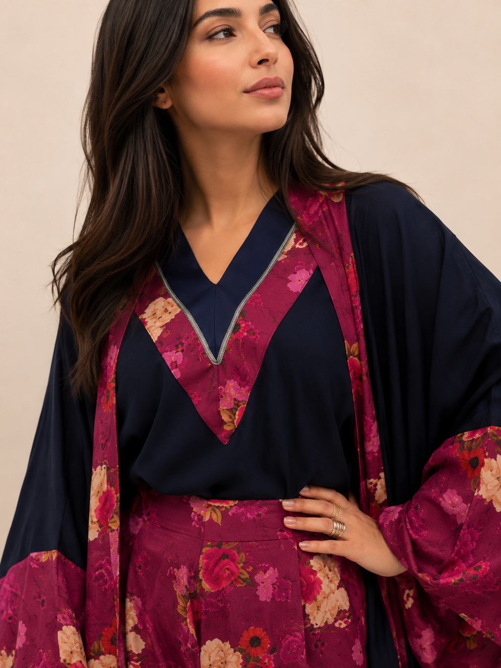 A170 – Warda Bisht, Blouse & Pants 3-Piece Set