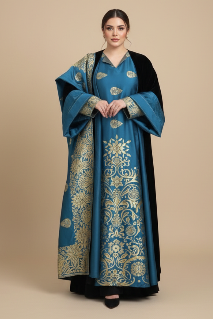 A46-طقم تيال 3 قطع | بشت + دراعة + شال