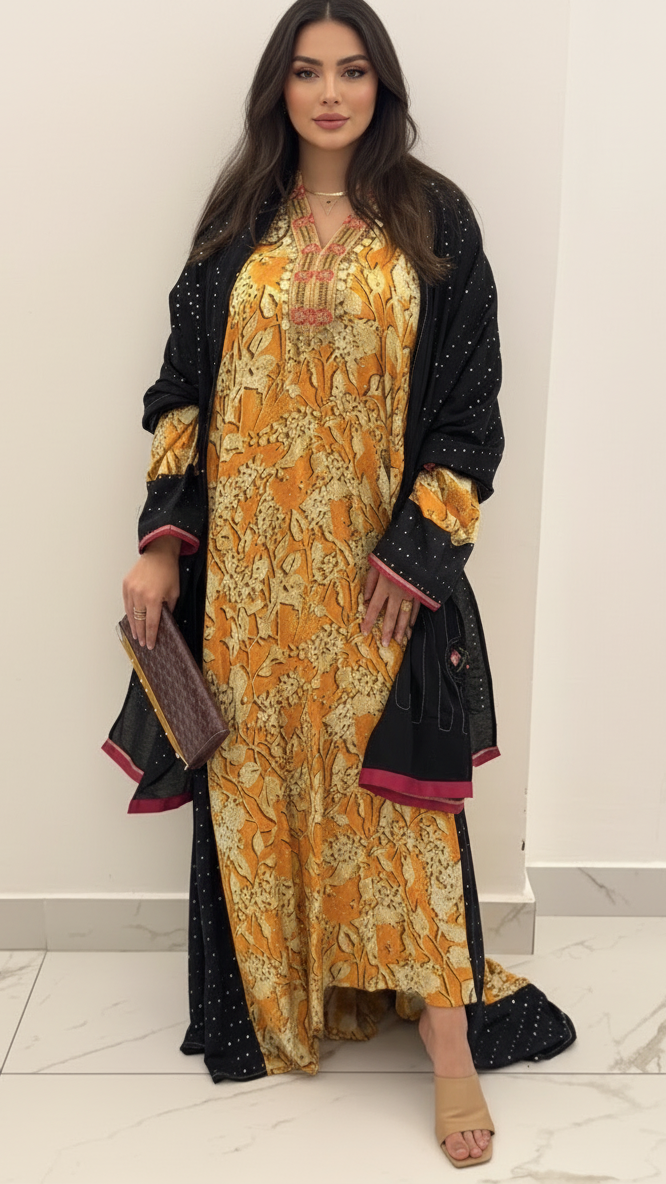 A55 – Marjan Daraa 2-Piece Set – A55 – مرجان درّاعة طقم ٢ قطع – Khaleeji daraa درّاعة خليجية فاخرة back منظر خلفي