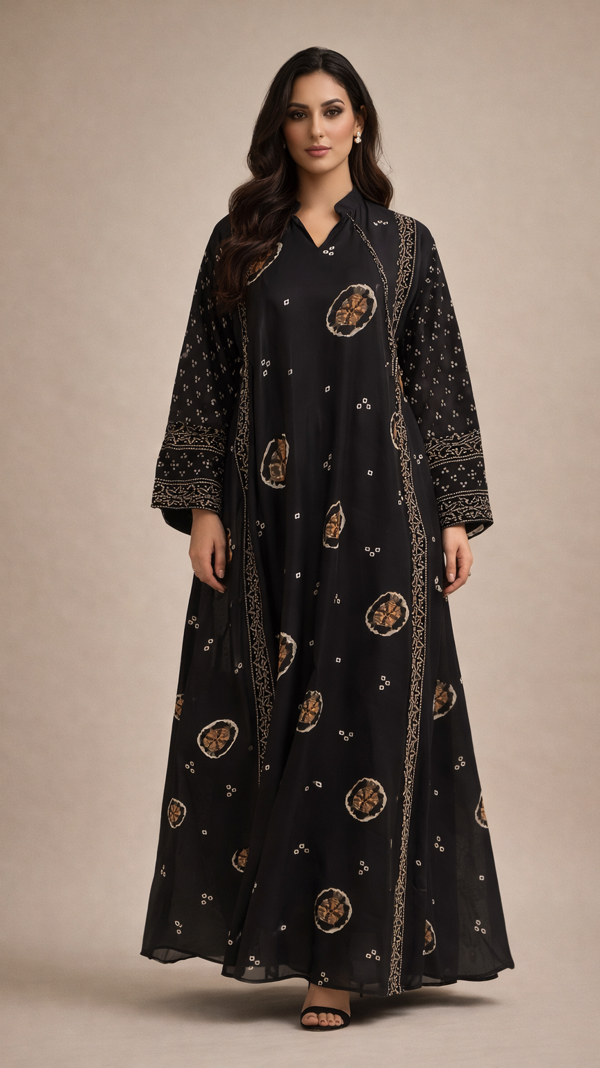 A110 – دراعة نوار هيريتدج فلو (لون واحد)