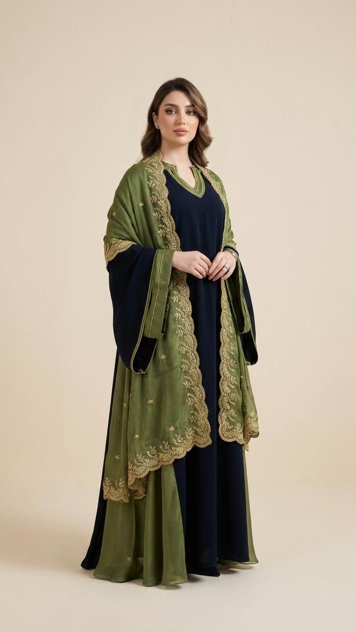 A98- دراعة نور 3 قطع (4 ألوان)