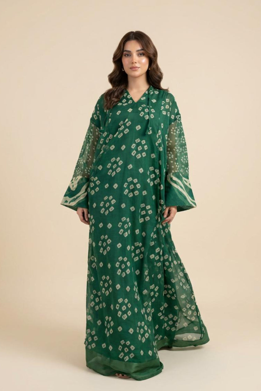 A93 – دراعة شفافة بنقشة تراثية – لونين