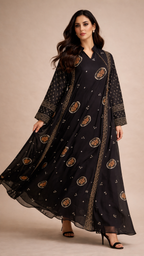 A110 – دراعة نوار هيريتدج فلو (لون واحد)