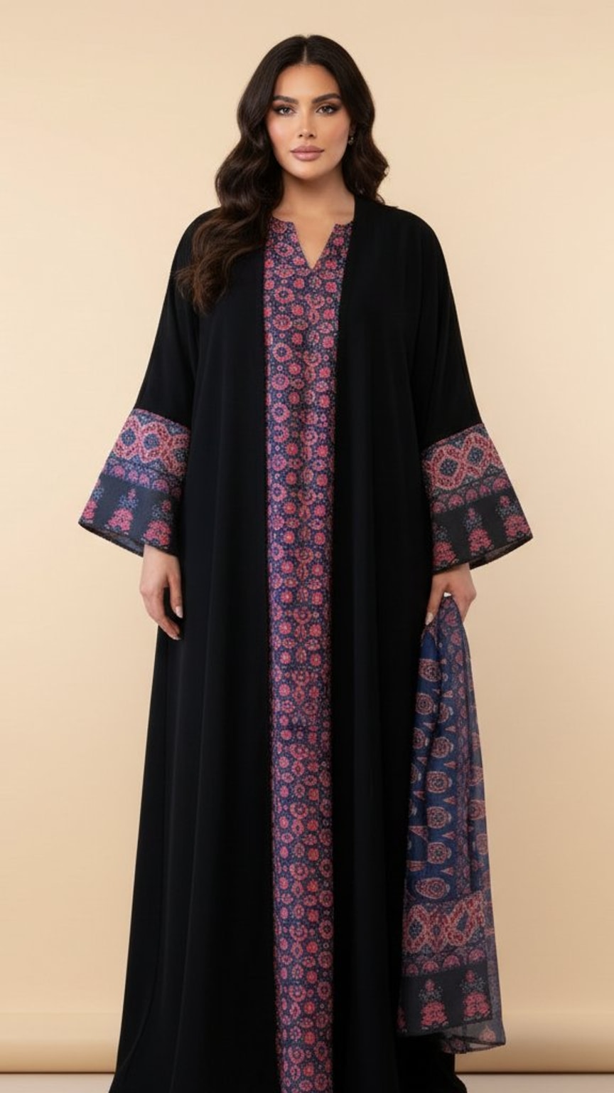 A136 – Mosaic Bisht 3-Piece Set