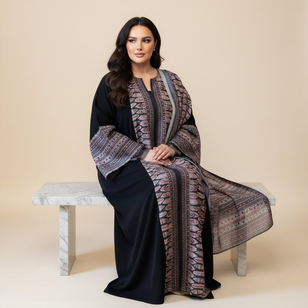 Patterned Bisht Set Durra – Atelier Blue Marine — Atelier Blue Marine