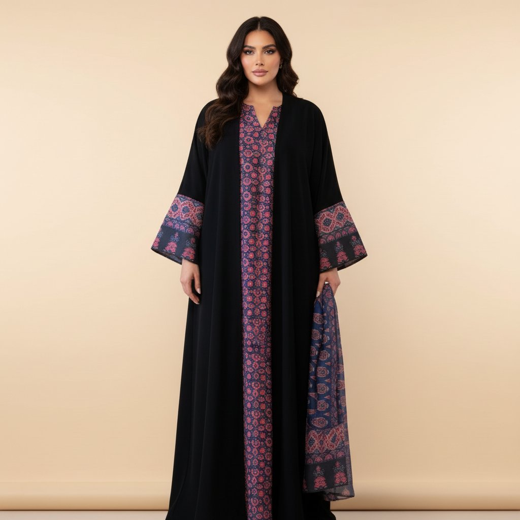 A136 – Mosaic Bisht 3-Piece Set