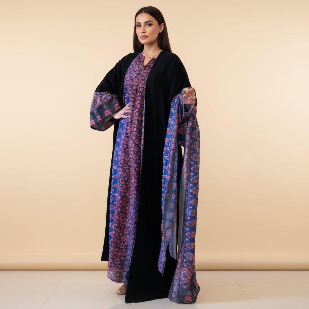 A136 – Mosaic Bisht 3-Piece Set