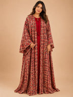 Bisht Set Faten – Red Pattern, Atelier Blue Marine — Atelier Blue Marine