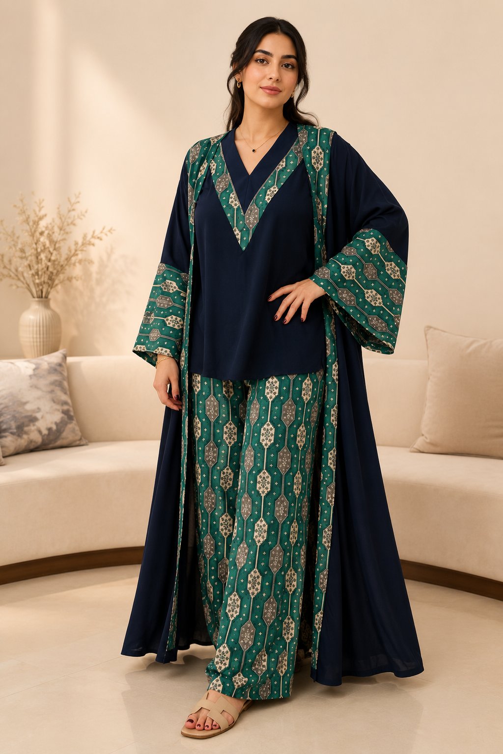 Bisht Set Rawan – Navy and Purple, Atelier Blue Marine — Atelier Blue Marine