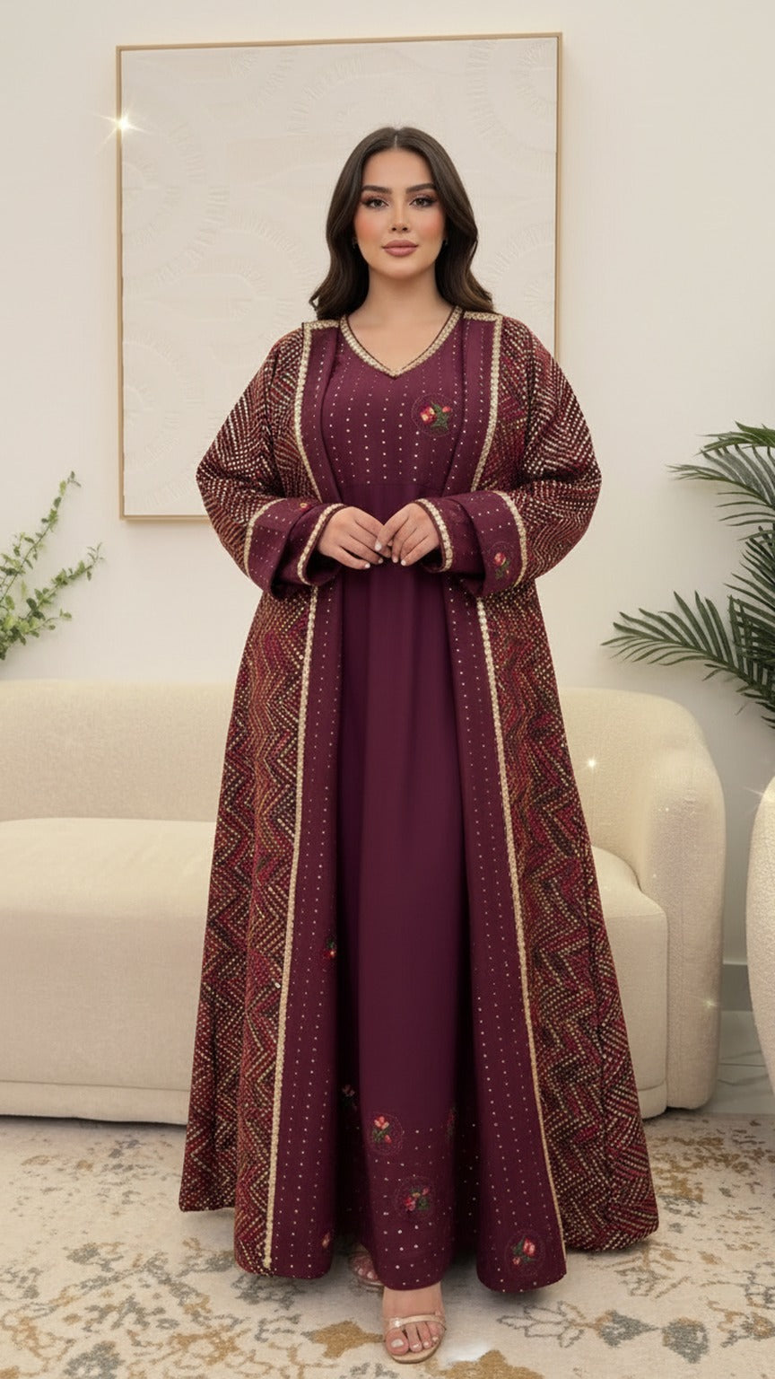 A56 – Aljowhara 3-Piece Bisht Set