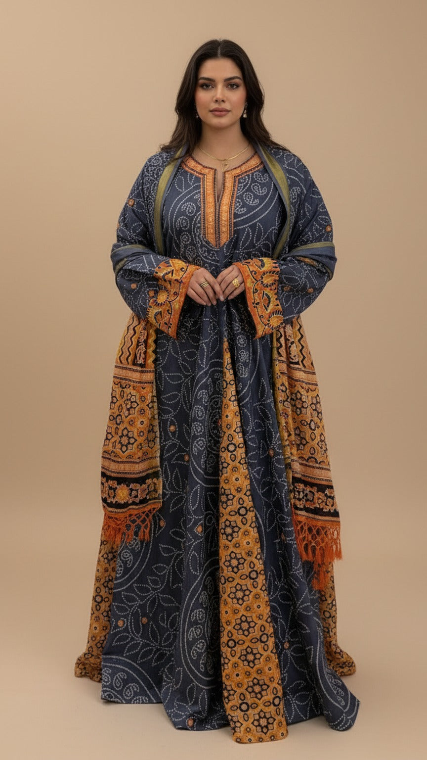 A67 – Amira Velvet Daraa with Shawl