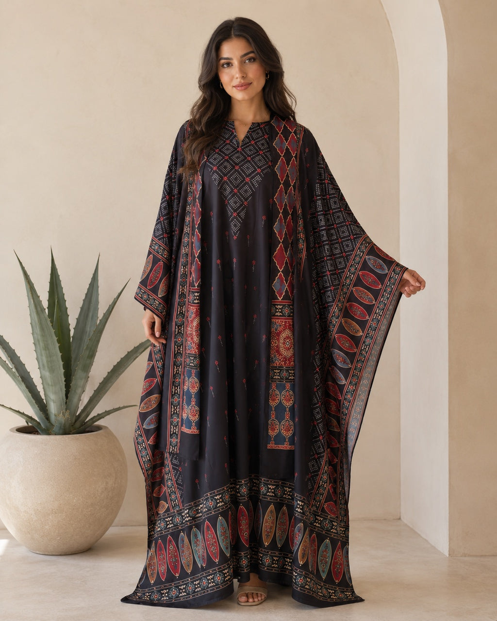 A179 – Moudhi Daraa 2-Piece Set – Black – A179 – طقم درّاعة موضي (قطعتين)
