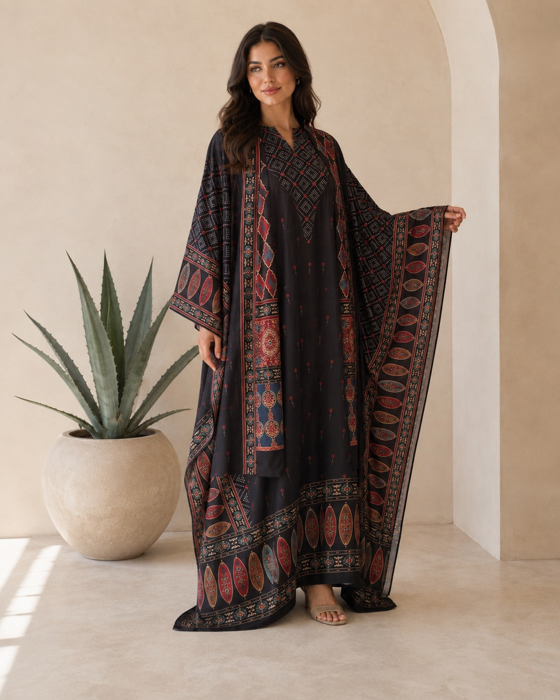 A179 – Moudhi Daraa 2-Piece Set – Black – A179 – طقم درّاعة موضي (قطعتين)