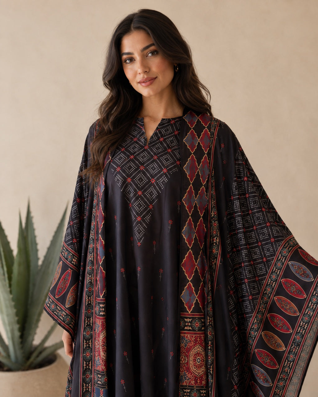 A179 – Moudhi Daraa 2-Piece Set – Black – A179 – طقم درّاعة موضي (قطعتين)