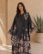 A180 – Hessa Daraa 2-Piece Set – Black – A180 – طقم درّاعة حصة (قطعتين)