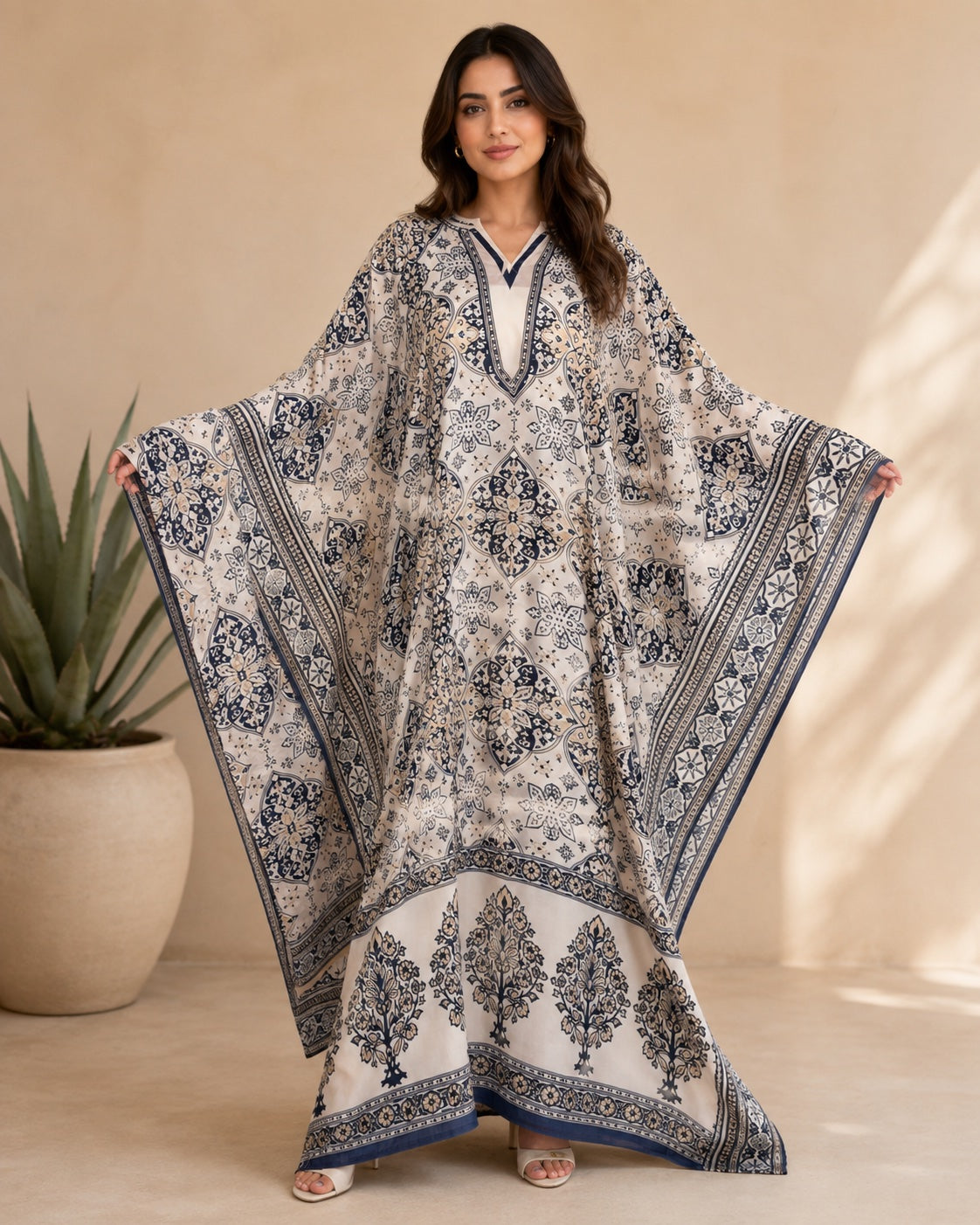 A178 – Shaikha Daraa 2-Piece Set – Cream – كريمي