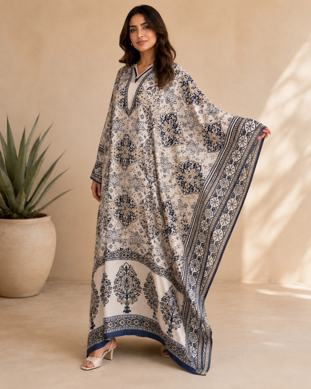 A178 – Shaikha Daraa 2-Piece Set – Cream – كريمي