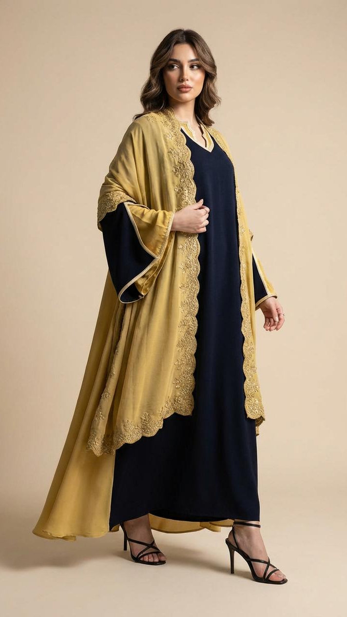 A98- دراعة نور 3 قطع (4 ألوان)