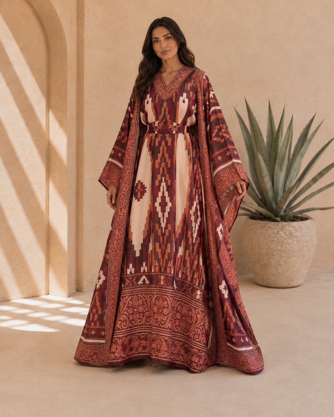 A181 – Wasmiya 4-Piece Bisht Set – Rust – A181 – وسمية طقم بشت ٤ قطع