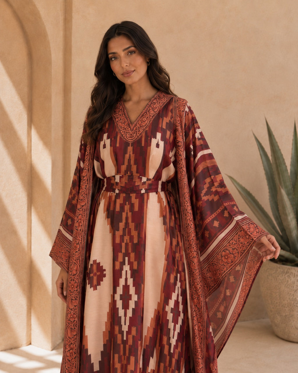 A181 – Wasmiya 4-Piece Bisht Set – Rust – A181 – وسمية طقم بشت ٤ قطع