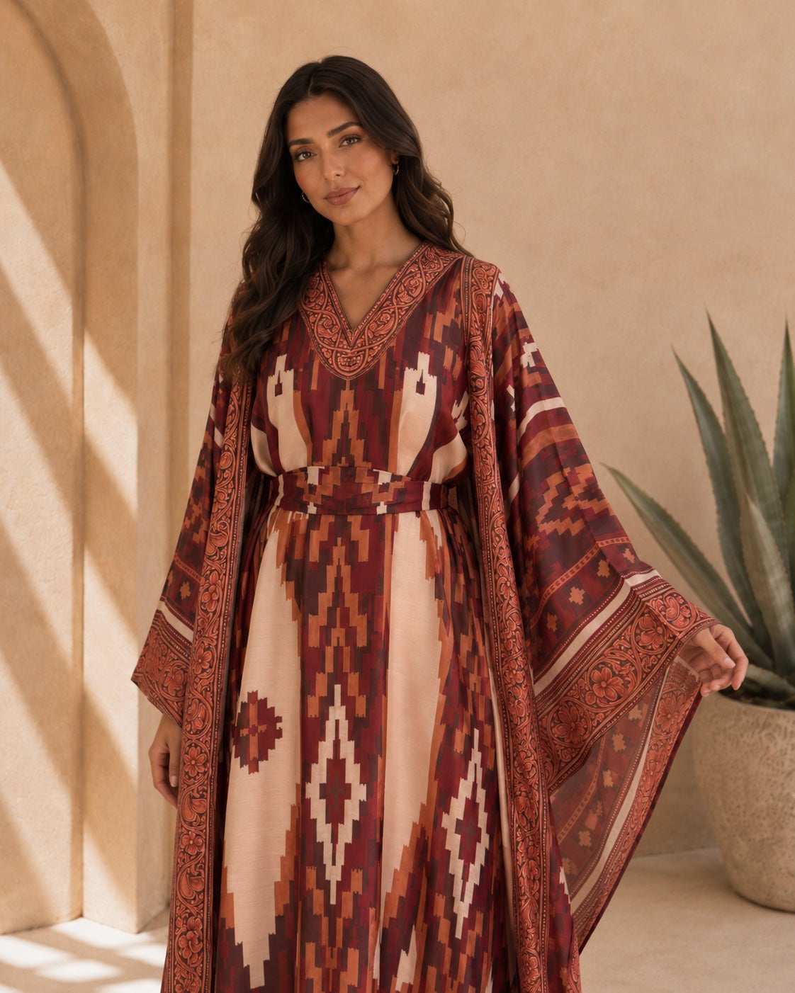 A181 – Wasmiya 4-Piece Bisht Set – Rust – A181 – وسمية طقم بشت ٤ قطع