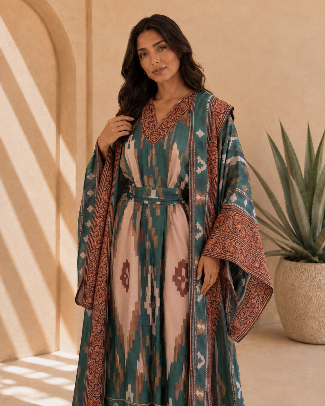A181 – Wasmiya 4-Piece Bisht Set – Teal – A181 – وسمية طقم بشت ٤ قطع