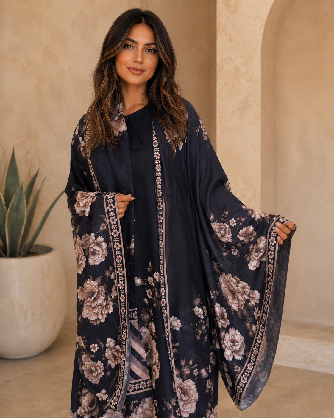 A180 – Hessa Daraa 2-Piece Set – Navy – A180 – طقم درّاعة حصة (قطعتين)